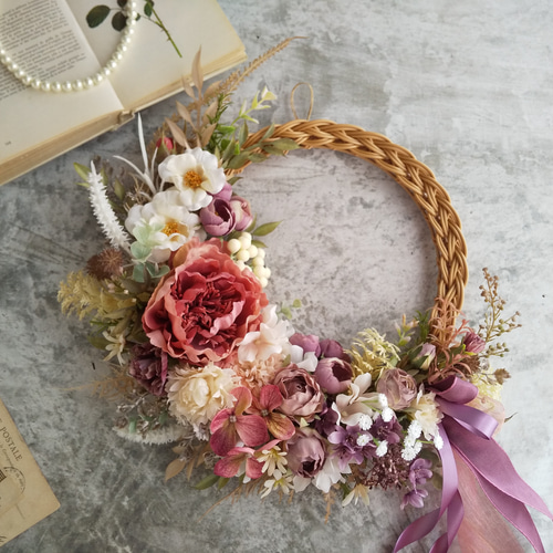 Lune Bonheur＜Pivonne＞＊春＊フラワーリース＊玄関＊誕生日
