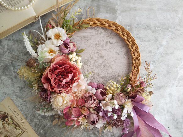 Lune Bonheur＜Pivonne＞＊春＊フラワーリース＊玄関＊誕生日