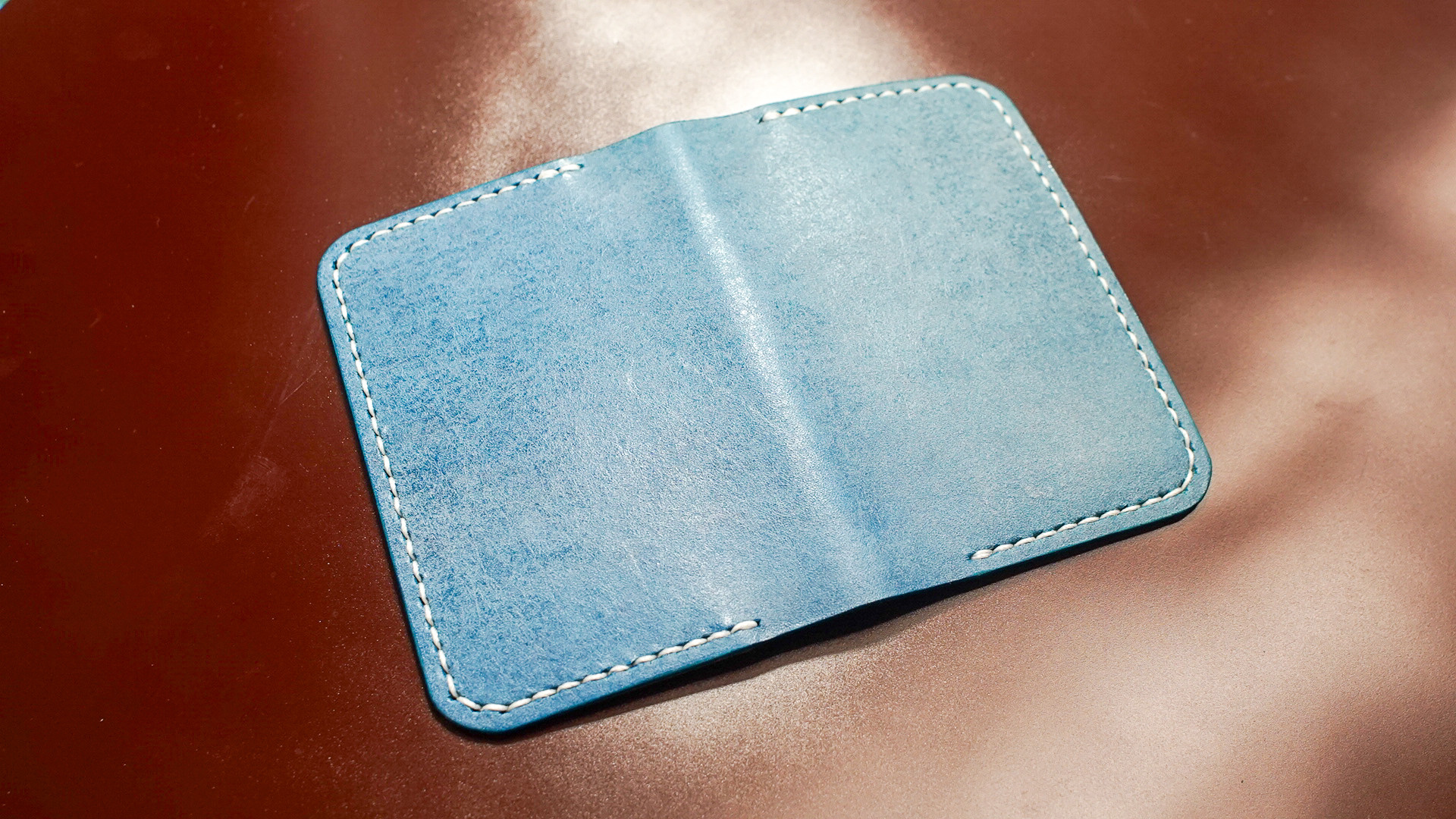 本革　ロロマレザー　カードケース　名刺入れ　タンニン鞣し　手縫い