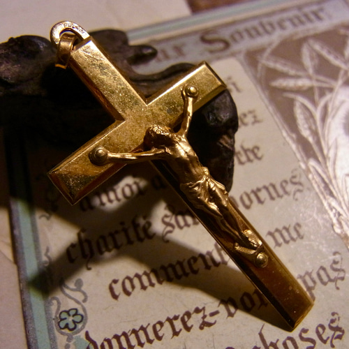 フランス ヴィンテージ デッドストック ゴールドプレート クロス 工房