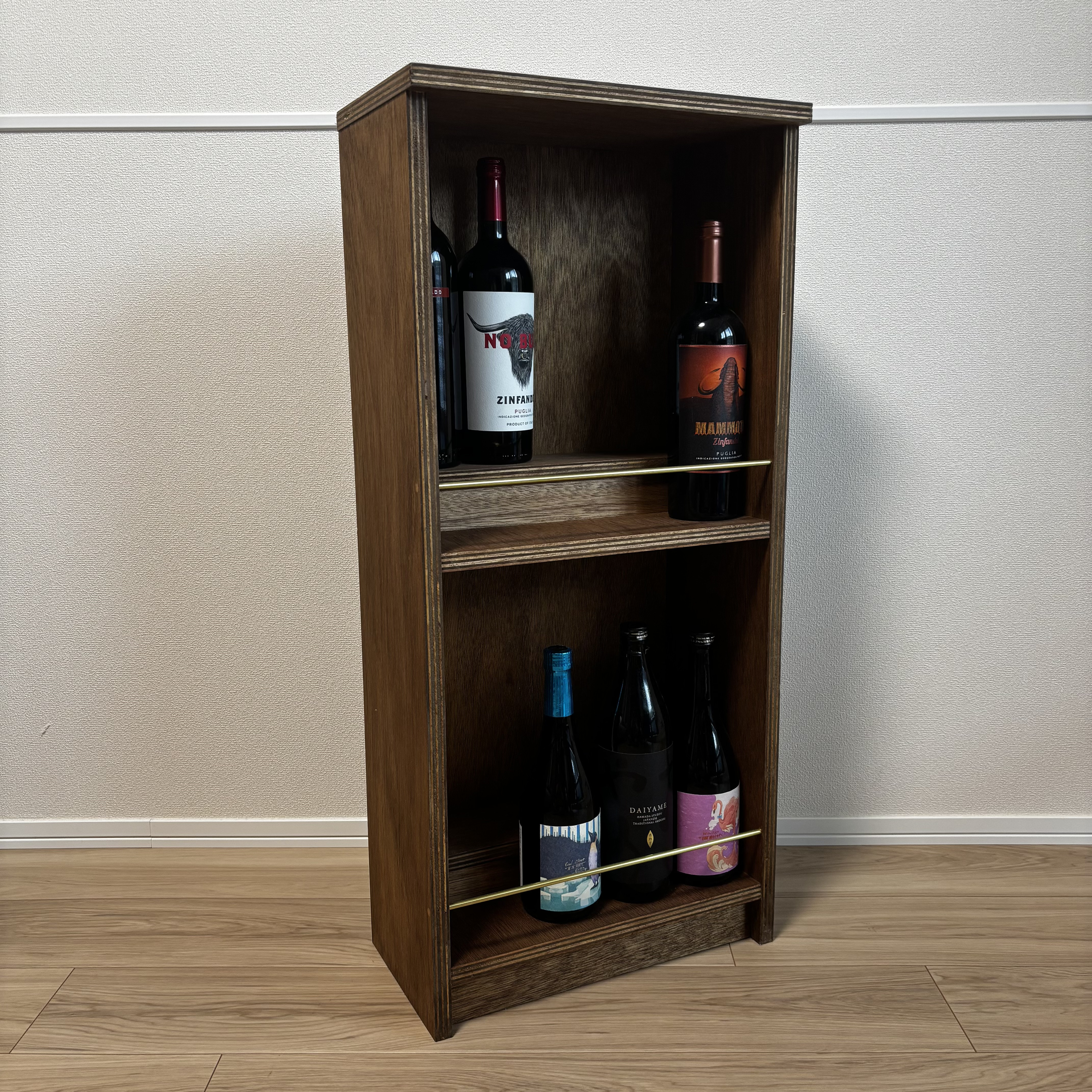 バーシェルフ（ウイスキーラック2段16本収納）W399 D215 H870