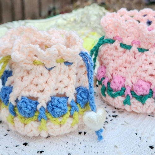 ハンドメイド 巾着2点 ポーチ3点 Just sew twice! How to make a cute drawstring bag - YouTube