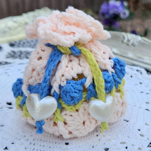 ぴろろ ハンドメイド ハートポーチ まんまる巾着ポーチ 525 ぴろろ ハンドメイド ハートポーチ まんまる巾着ポーチ 525