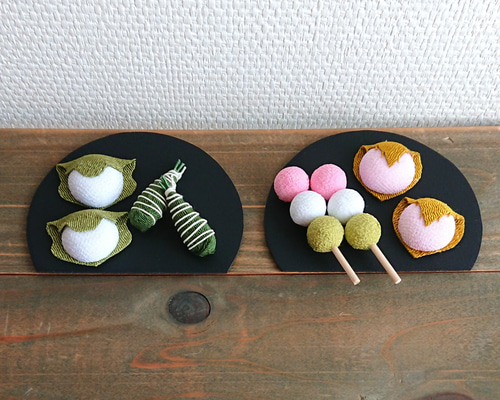 ちりめん和菓子 桜餅 三色団子 柏餅 ちまき ミニチュア 桃の節句