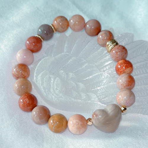 フォッシルコーラル】フォッシルコーラルブレスレット アラシャン瑪瑙