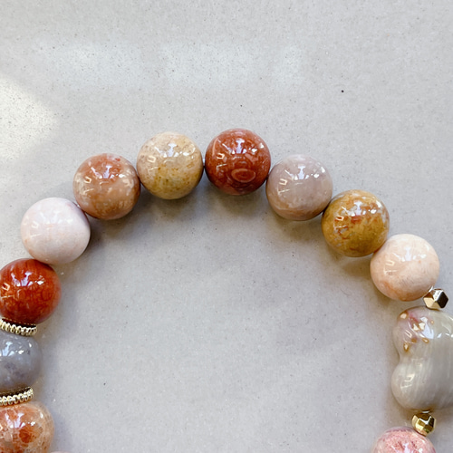 フォッシルコーラル】フォッシルコーラルブレスレット アラシャン瑪瑙