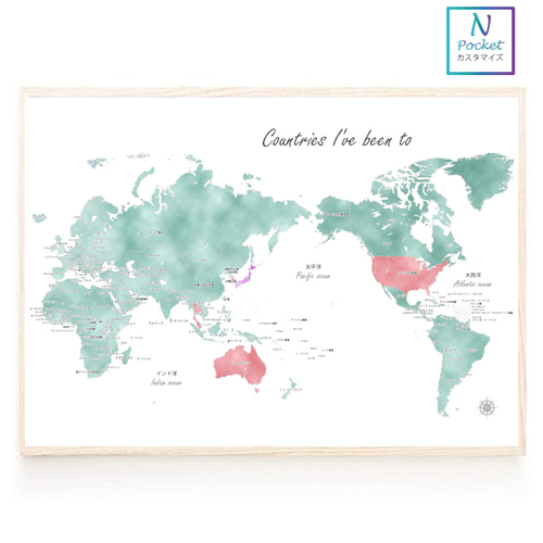 オリジナル世界地図：カスタマイズ 訪れた国シリーズ A2サイズ その他