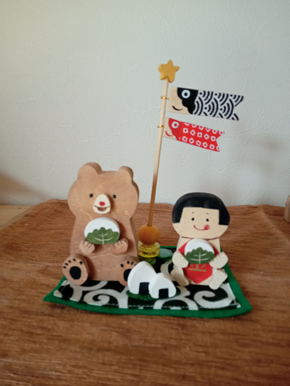 金太郎とクマのピクニック 節句飾り 柏餅 おにぎり 2WAY こいのぼり