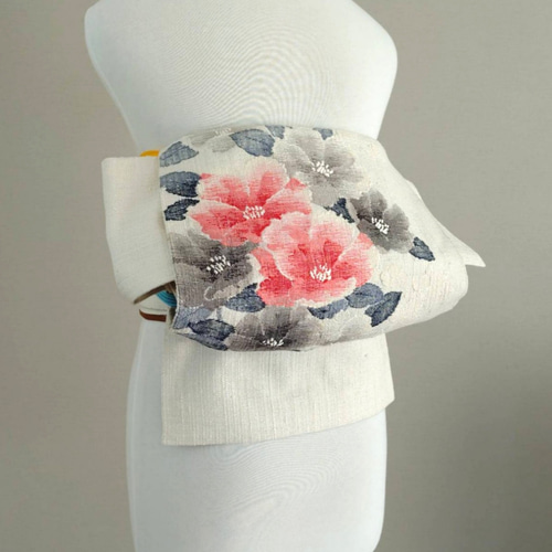 静寂閑雅 作り帯付け帯 胴巻き〜95cm 手織り真綿紬 正絹 銀座