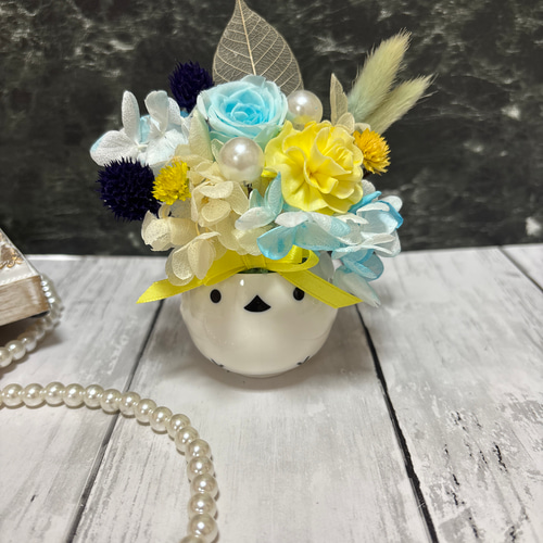 ゆっとんシマエナガのプリザーブドフラワーアレンジメント母の日に！5個 Amazon｜おいもや 母の日 ギフト 花 プリザーブドフラワー 誕生