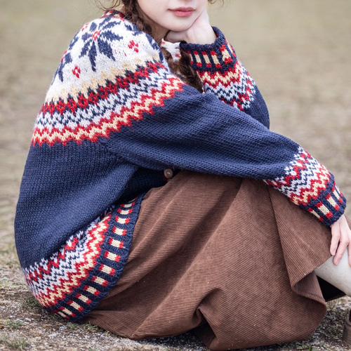 daniela gregis 手編みノルディック柄カーディガン　　ダニエラ daniela gregis 手編みノルディック柄カーディガン ダニエラ - メルカリ