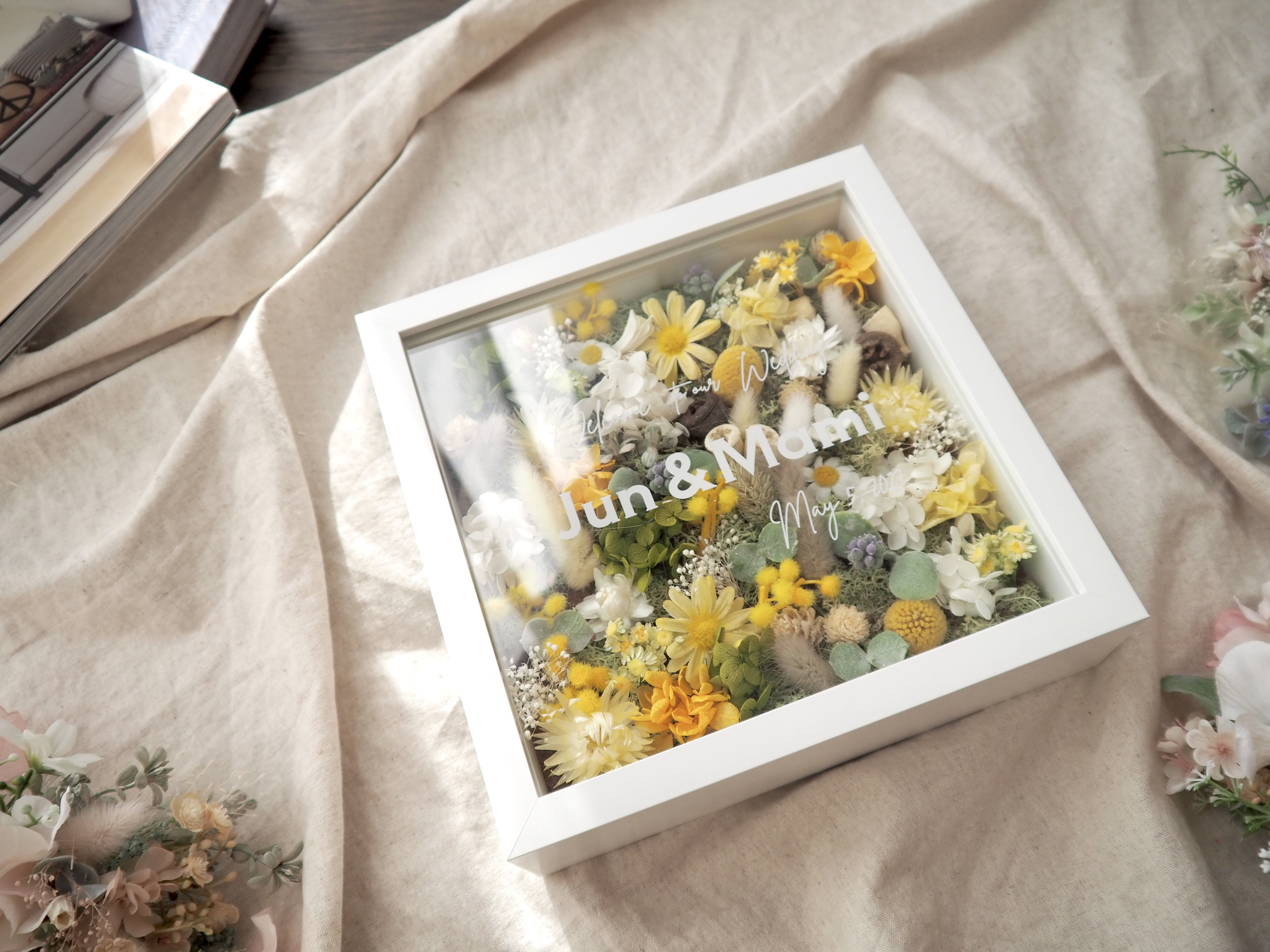 【35〜80名様分】ゲスト参加型　結婚式証明書　70本✴︎スクエア　ミモザ