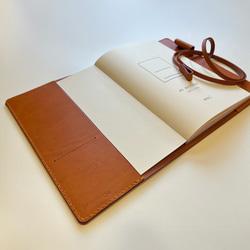 艾曼紐 A5筆記本皮革書衣 /手帳  新色登場 焦糖棕/可可色 第3張的照片