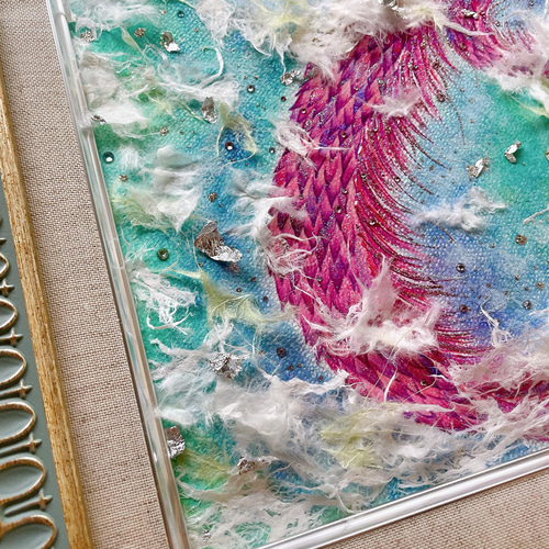 【守り絵】絵画 アート 龍神 波動絵 お守り ヒーリングアート 直筆 1点物 守り絵】絵画 アート 龍神 波動絵 お守り ヒーリングアート 直筆