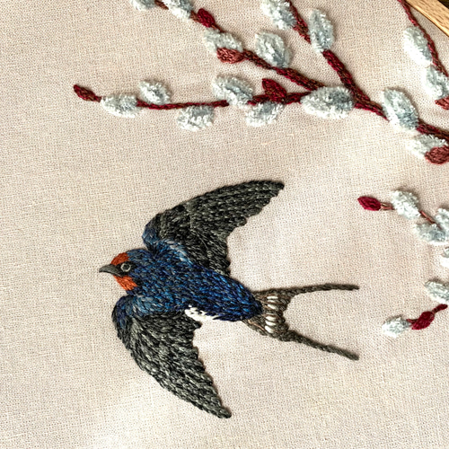 早春の燕と乙女椿' 刺繍枠壁掛け その他アート momo 通販 早春の燕と乙女椿' 刺繍枠壁掛け その他アート momo 通販