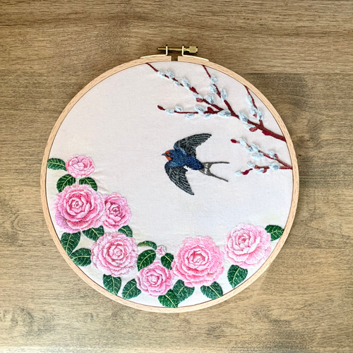 刺繍の掛軸 （菖蒲）ハンドメイド