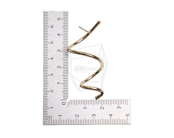 ERG-2975-G [2個裝] 螺絲耳環，螺絲耳針/22毫米 x 47.2毫米 第5張的照片