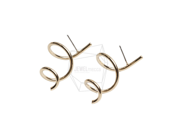 ERG-2975-G [2個裝] 螺絲耳環，螺絲耳針/22毫米 x 47.2毫米 第2張的照片