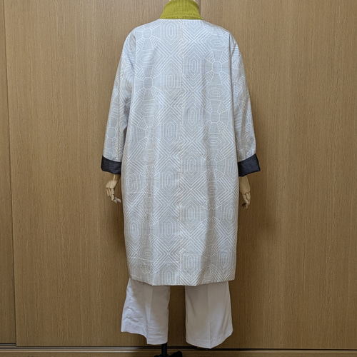 SOLD 着物リメイク リバーシブルコート 大島紬 フリーサイズ