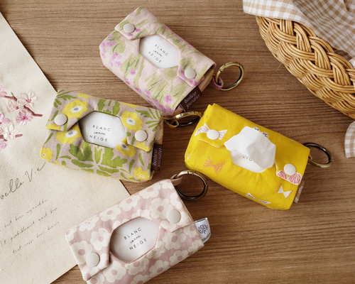 ポケットティッシュケースお花ゴールド、ピンク、青 入荷予定