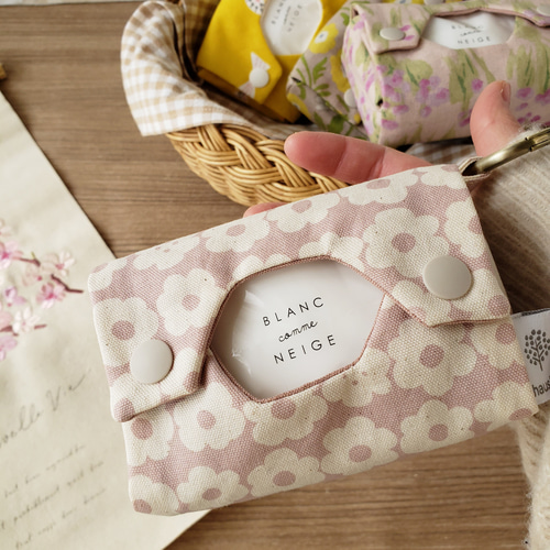 再販》 3つ持ち運べる ポケットティッシュケース 北欧 花柄 春色 吊り