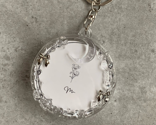 缶バッジ】再販 バッジケースキーホルダー 『clear』silver
