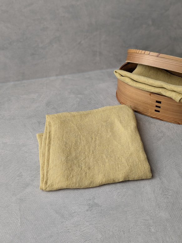 【お弁当包み／ミモザ】リネン　新生活に 3枚目の画像