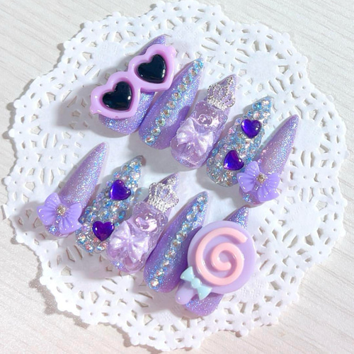 No.59 派手ネイル ギャルネイル ゴテゴテネイル ロングネイル お菓子