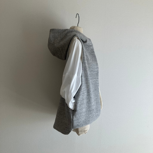 4カラーからお選びいただけます　裏毛スウェット　2枚仕立て　フードベスト　 6枚目の画像