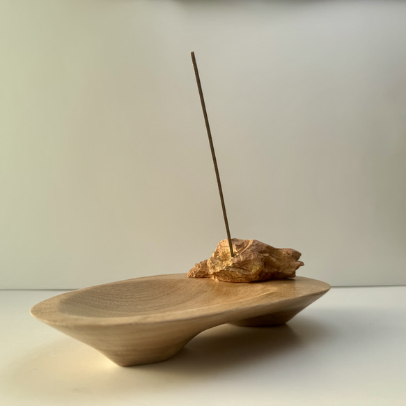 木と石で作るお香立て お香立て インセンスホルダー キャンドル