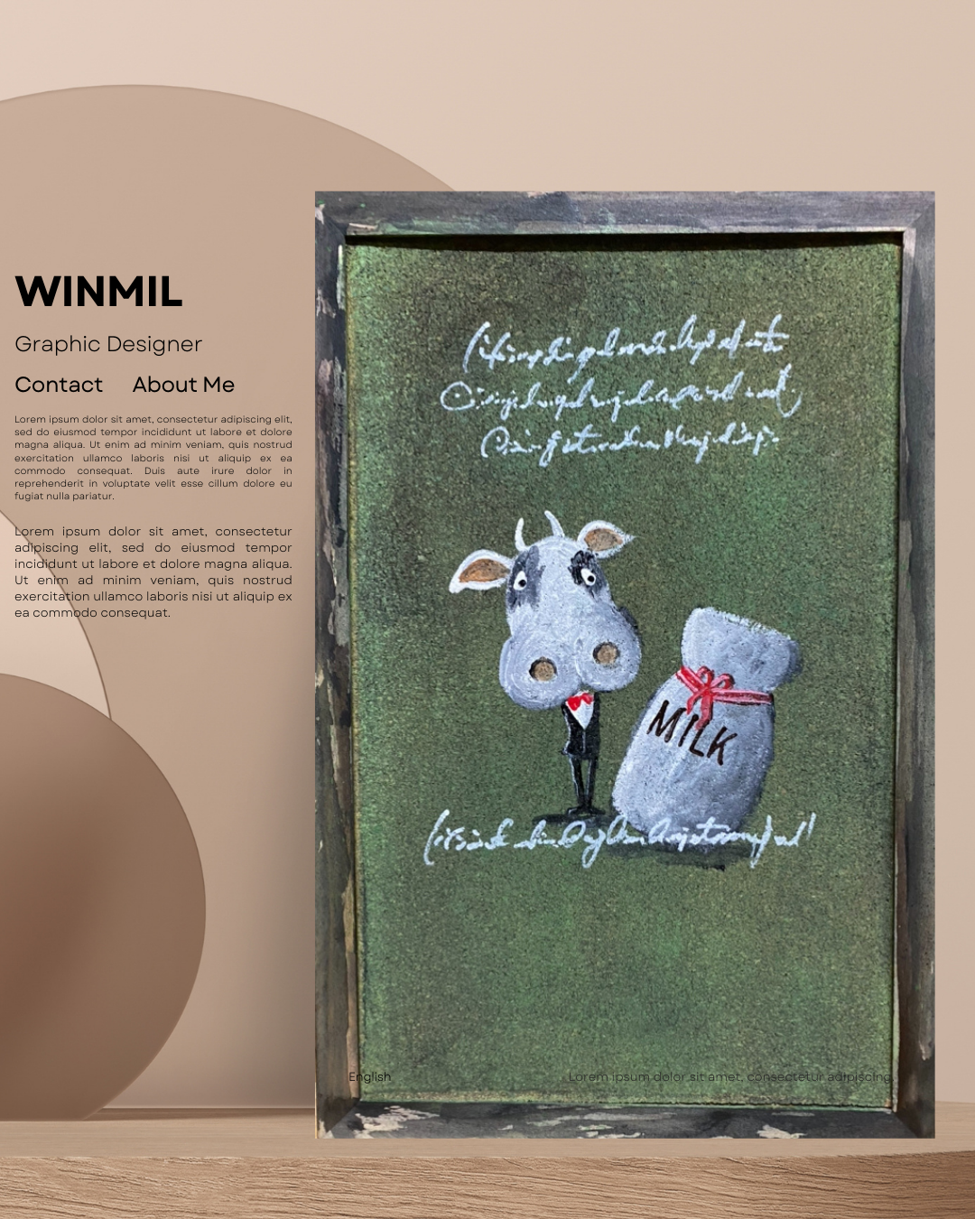 MoRk原画 『 WINMIL 』200×300mm ペンキ画