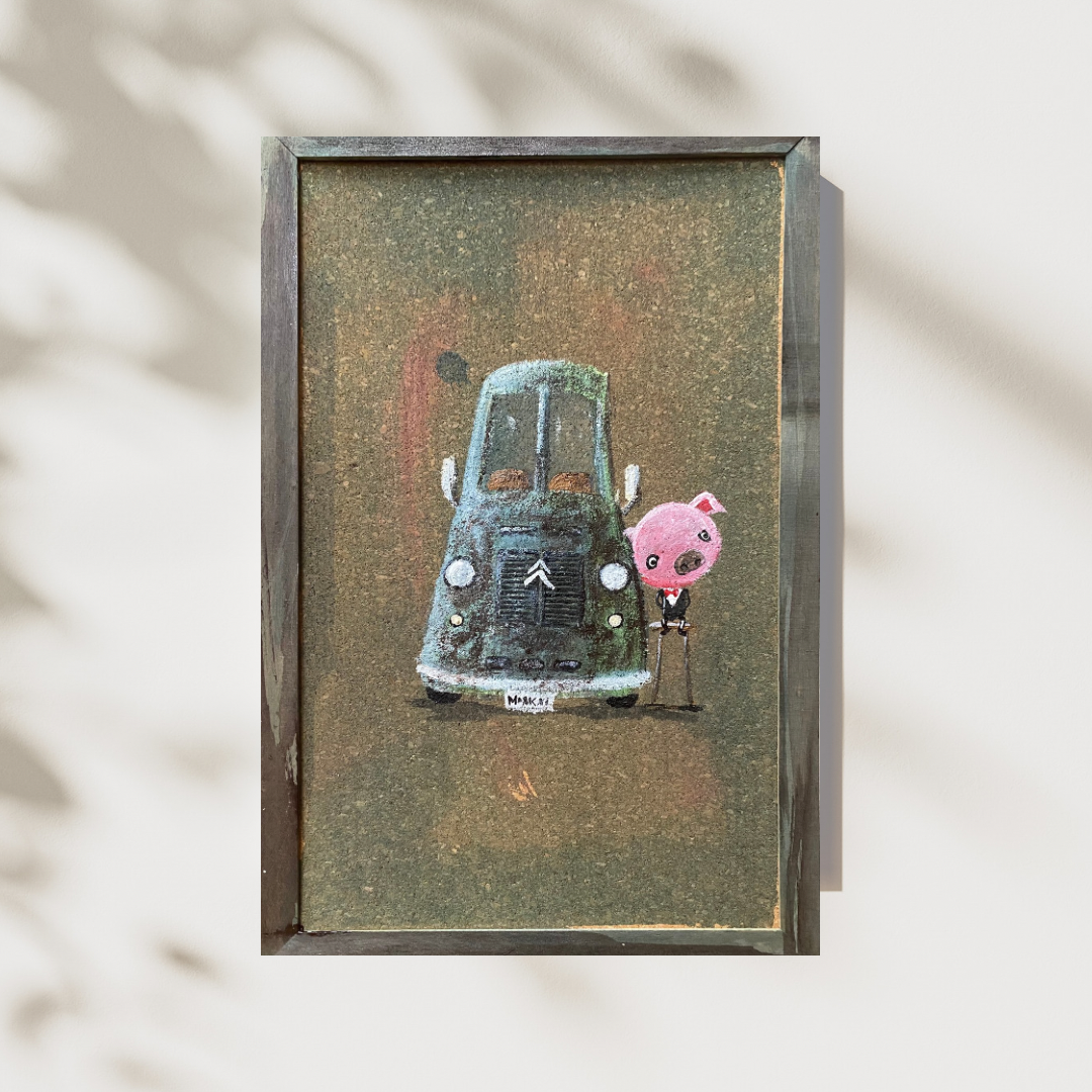 MoRk原画 『 シトロエンバス 9 』 200×300mm  ペンキ画