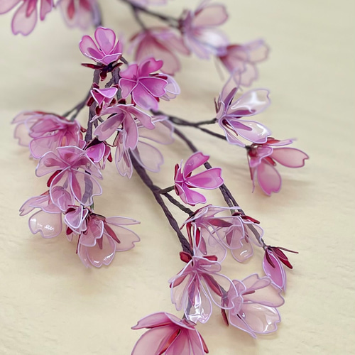 うさうさアメリカンフラワー　花瓶付き桜 桜を作ってみた 〜 ワイヤーとアクリル樹脂で作るアートフラワー