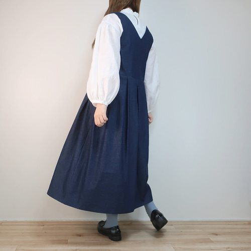 ⚫︎5～13号3サイズ⚫︎インディゴ染めデニム Vネックジャンパー