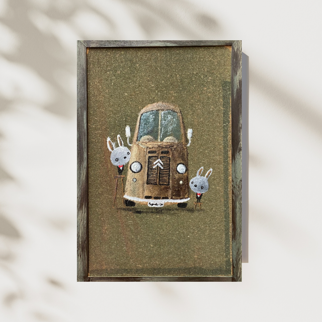 MoRk原画 『 シトロエンバス 3 』 200×300mm  ペンキ画