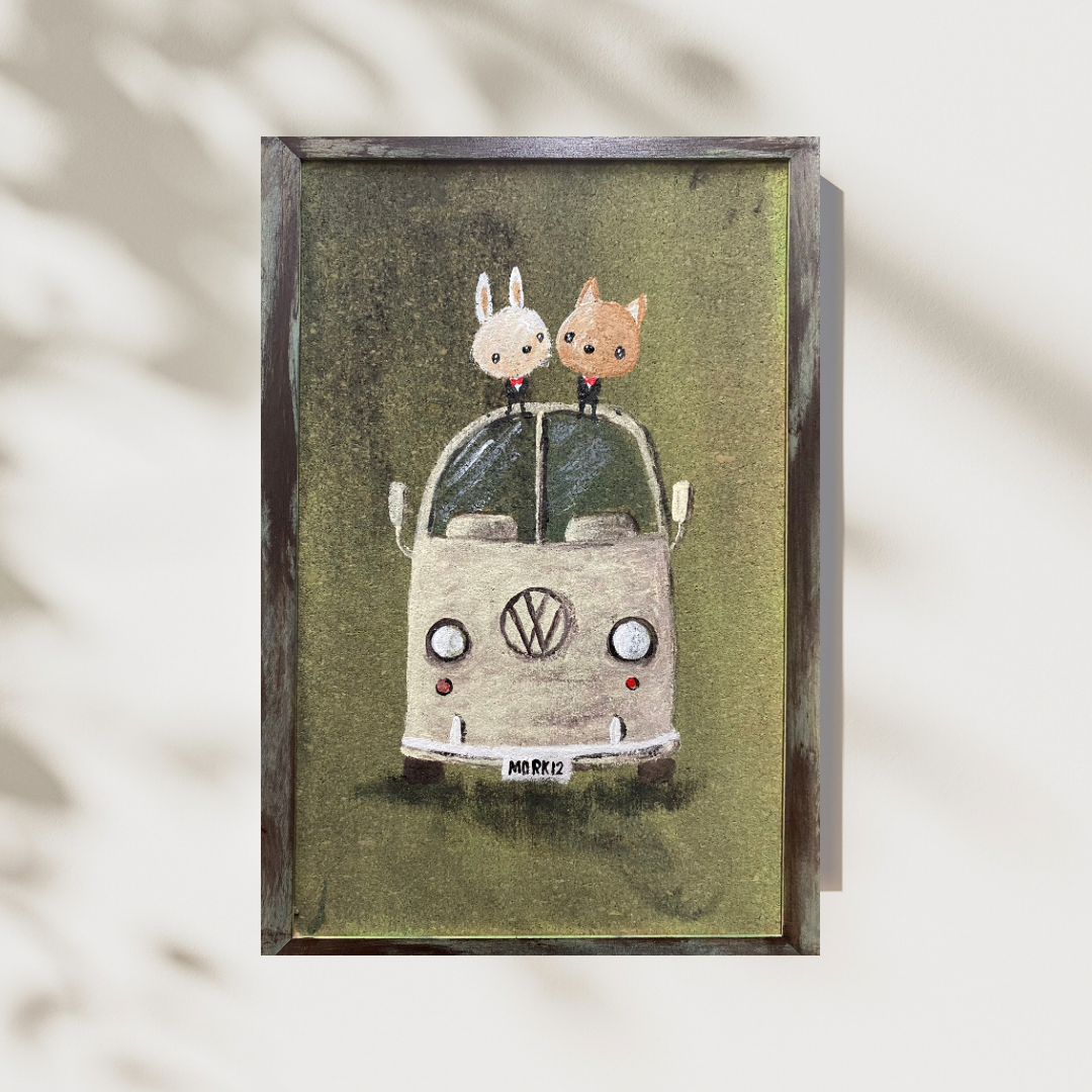 MoRk原画 『 フォルクスワーゲンバス 10 』 200×300mm  ペンキ画