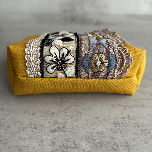 インド刺繍リボン 刺繍リボン がま口財布 がま口ポーチ 小銭入れ