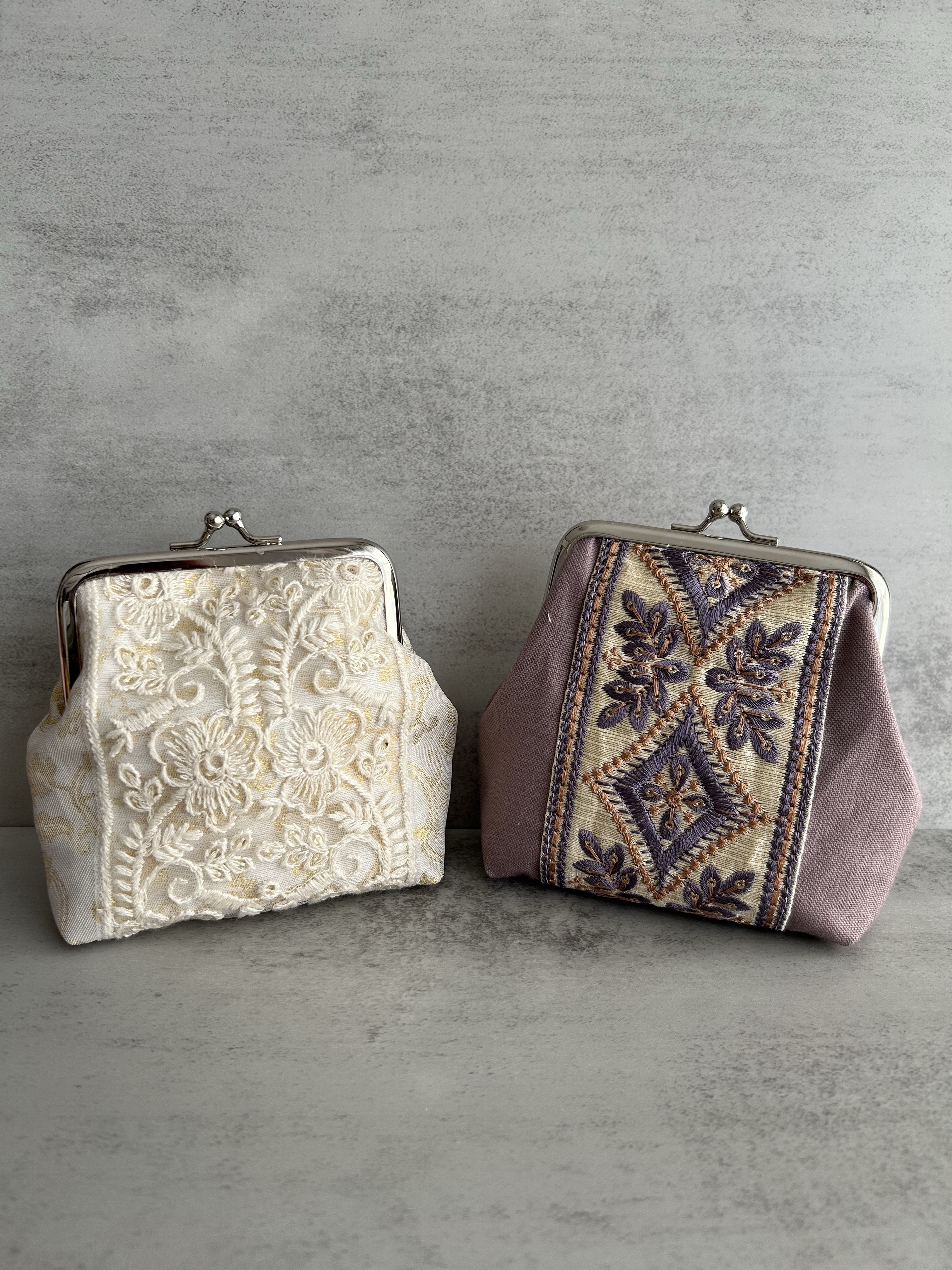 インド刺繍リボン 刺繍リボン がま口財布 がま口ポーチ カード