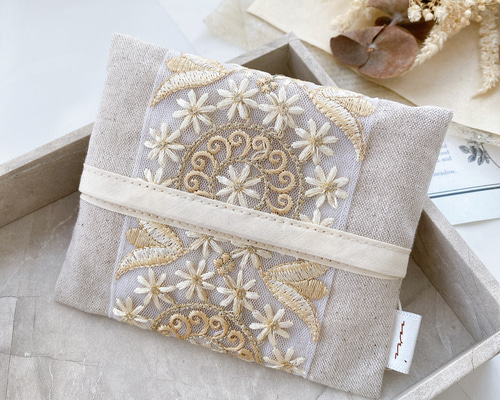 インド刺繍リボン】ポケットティッシュ ケース ポーチ うり 通販