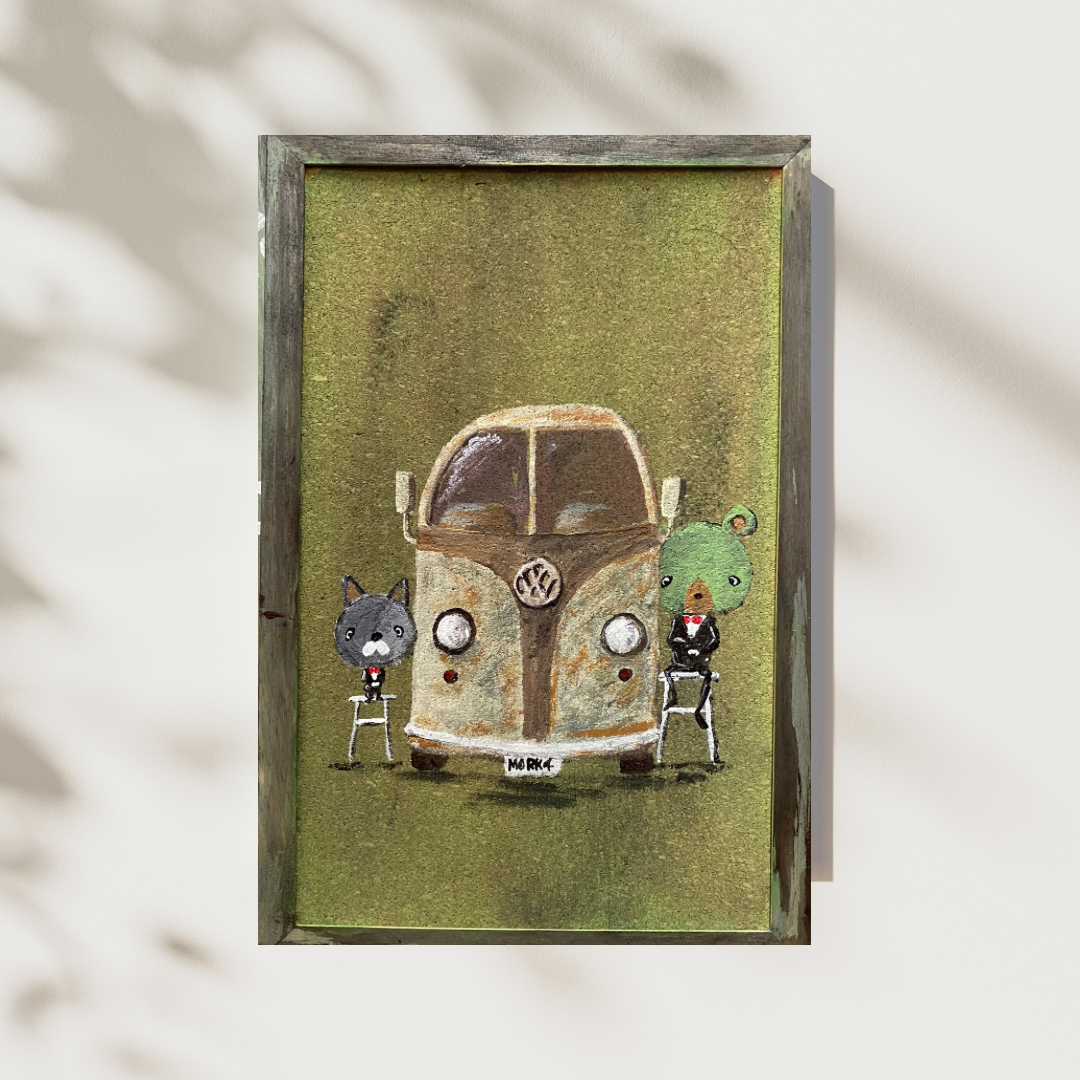 MoRk原画 『 フォルクスワーゲンバス 3 』 200×300mm  ペンキ画