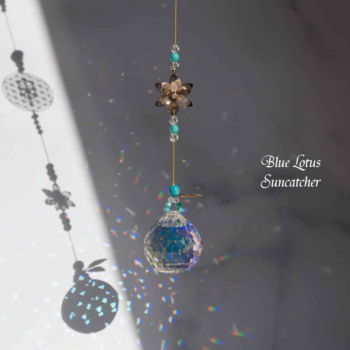 聖なる守り ターコイズと神聖幾何学ツリー・オブ・ライフ（生命の樹）のサンキャッチャー