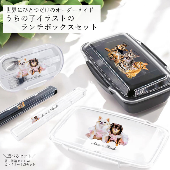 うちの子ランチボスセット！お弁当箱！（猫好き・犬好き・ペット好きに