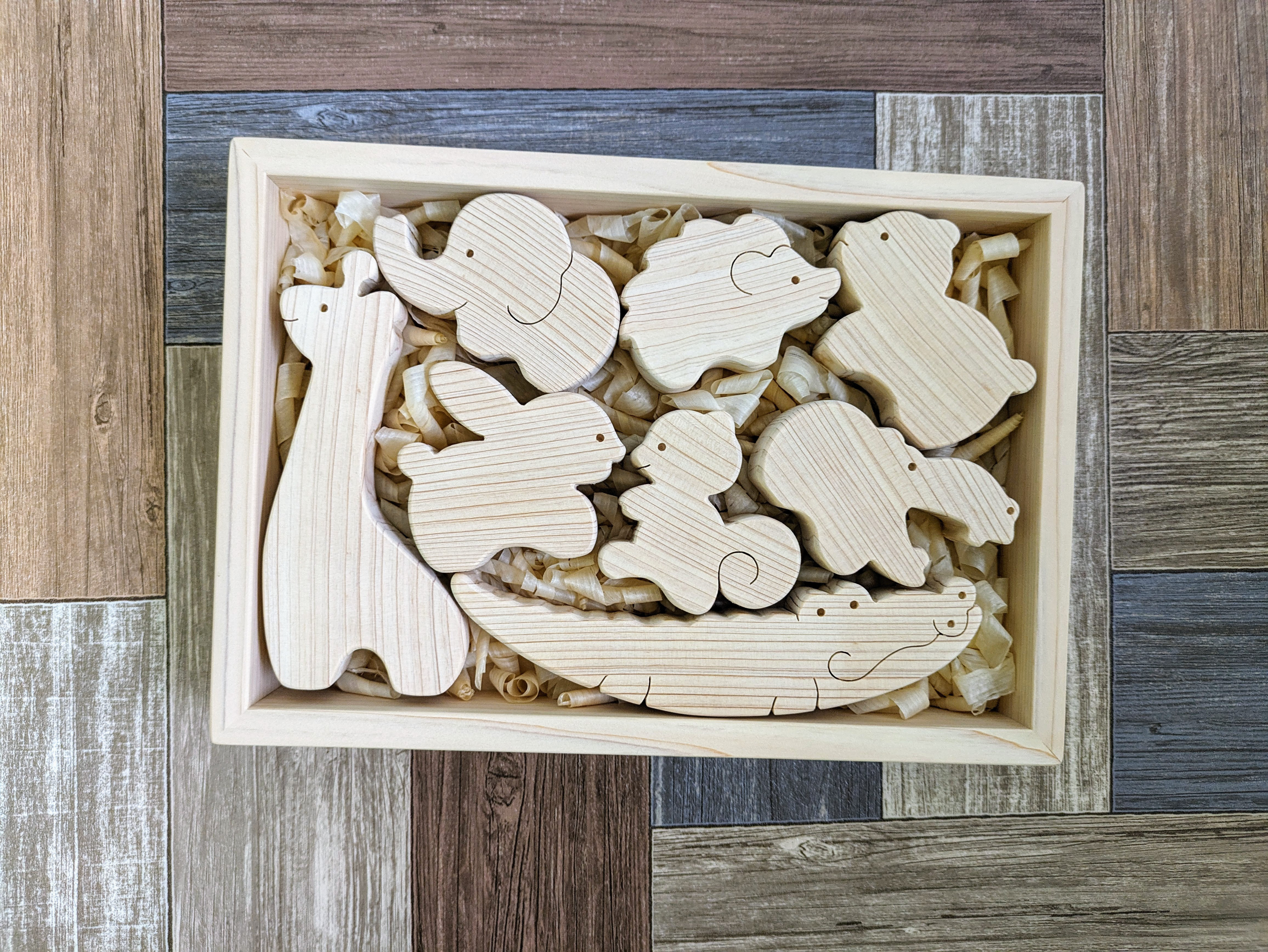 アニマル積み木【桧の箱入り】