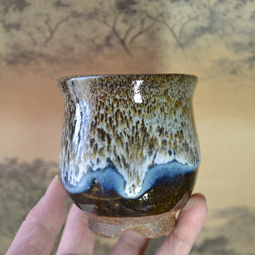 ギフト特割！】◇夫婦湯呑み（孔雀釉） 湯呑み茶碗 窯変 ☆萩焼き 陶器