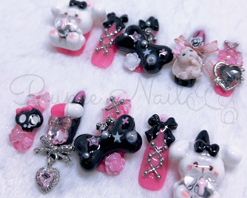 オーダーネイル☆地雷☆量産型☆ねこ☆猫耳☆肉球☆