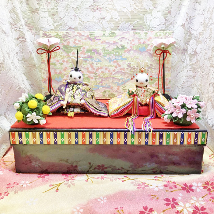うさぎの雛人形でひな祭り