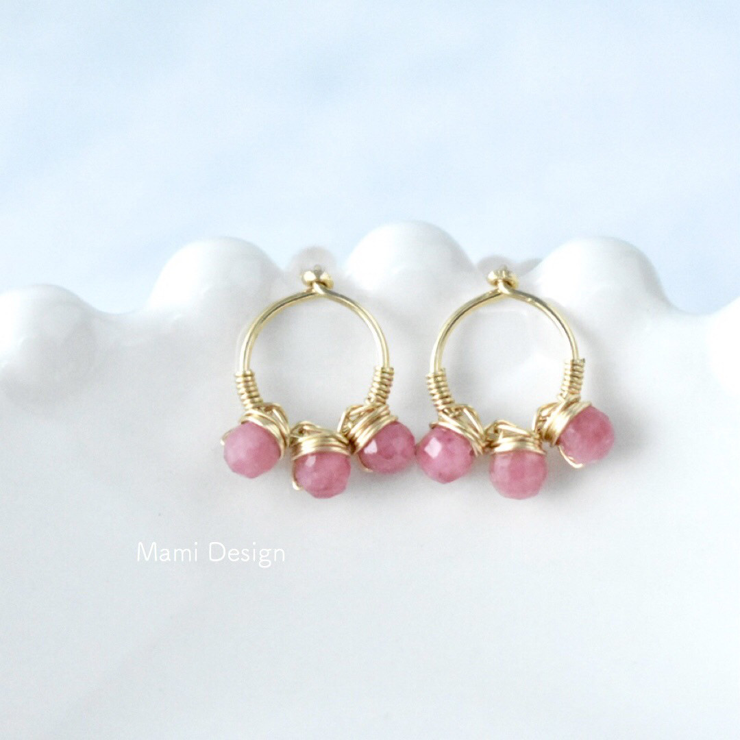 14KGF インペリアルロードナイトのサークルラインピアス こつぶ