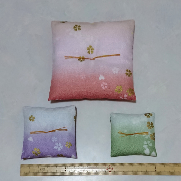 ミニ座布団 置物用 桜吹雪 ハンドメイド ミニチュア