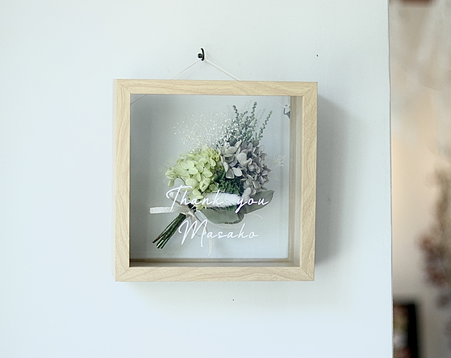 ガラスボックス　フラワーギフト　名入れ　結婚祝い　誕生日　結婚式　卒業　入学