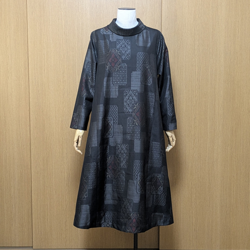 SOLD 着物リメイク ワンピース 大島紬 L〜LL ワンピース さらあお 通販